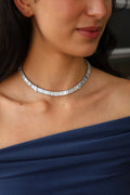 Platinum Emerald Cut Natural Diamond Necklace 49.5ct N-50EM