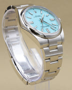 Rolex Oyster Perpetual 41 Turquoise Blue Index Dial on Oyster 124300 Complete 2021