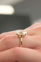 Thin Bezel Oval Diamond 18KT Yellow Gold Solitaire 5.45ct R-7011OV