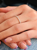 Round Diamond Eternity Stackable Thin Band 18KT Gold 0.5ct R-50