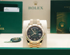 Rolex Day-Date 40 Green Ombre Roman Dial on President 228238 Complete 2025