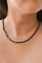 14K Yellow Gold Round Black Diamond Tennis Necklace 25.5ct N-2548BLK