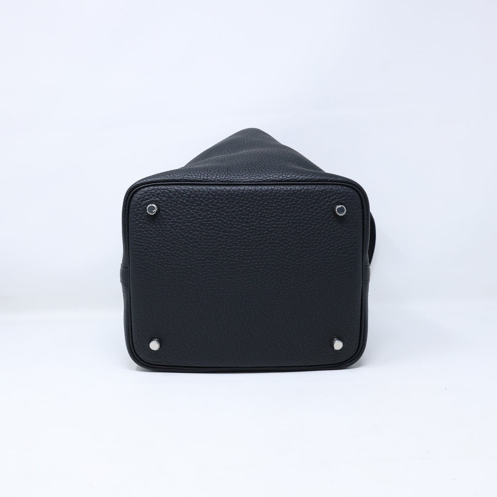 Hermes Black Clemence Picotin Lock MM Handbag