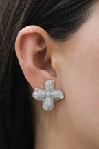 White Gold FLOWER Earrings 2.5 cts.