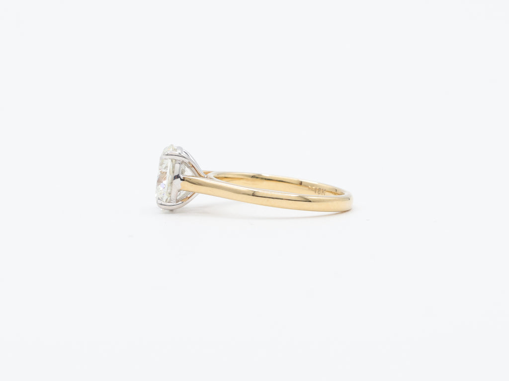 Round Natural Diamond Solitaire 14KT Two-Tone Ring 2.32ct R-232
