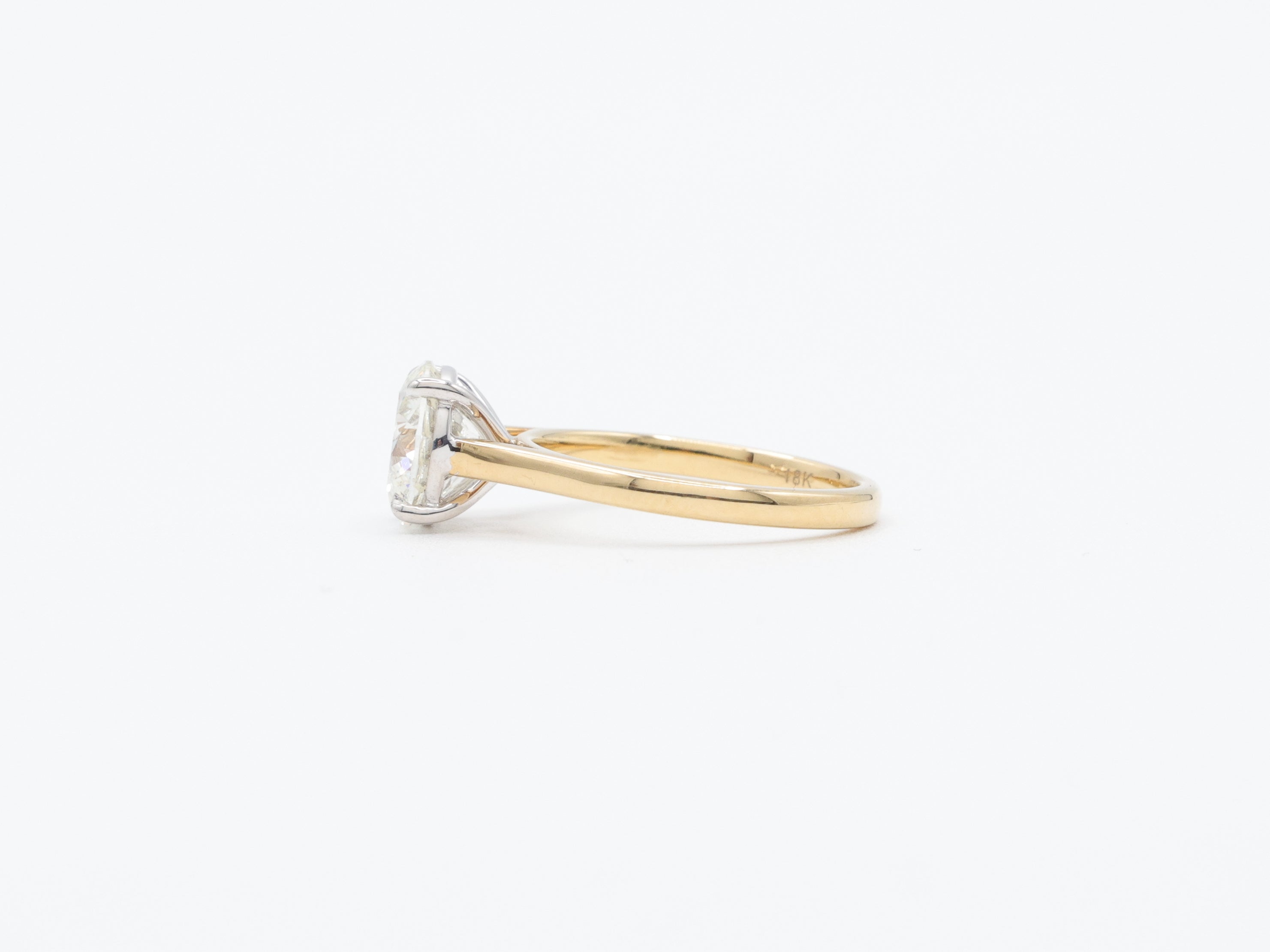 Round Natural Diamond Solitaire 14KT Two-Tone Ring 2.32ct R-232