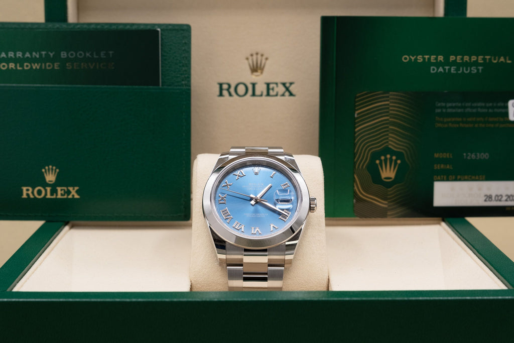 Rolex Datejust 41 Blue Roman Dial on Oyster 126300 Card 2026