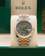 Rolex Datejust 36 Olive Green Roman Dial on Jubilee 126233 Complete 2026