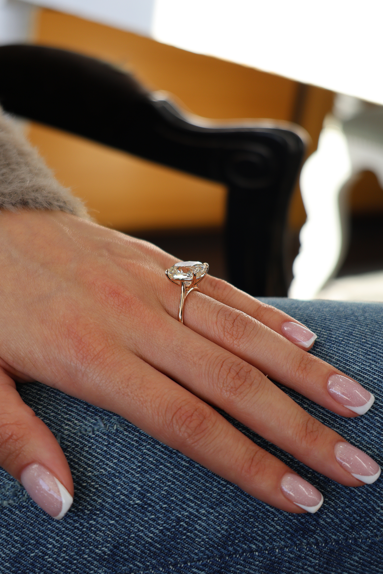 Cushion Diamond Solitaire 18KT Rose Gold Ring 8.03ct R-803CUR