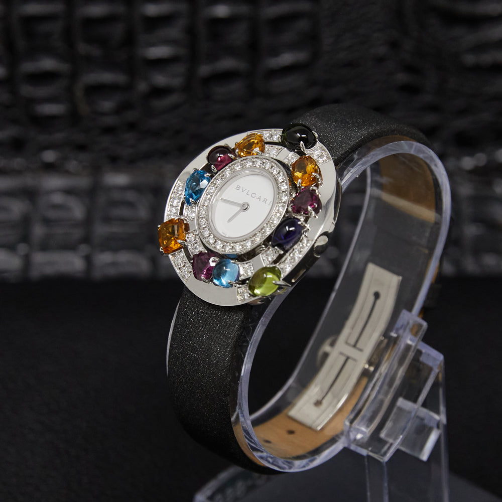 Bvlgari Astrale Cerchi Quartz Silver Dial on Black Strap AEW36D1CWL Complete 2006