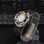 Bvlgari Astrale Cerchi Quartz Silver Dial on Black Strap AEW36D1CWL Complete 2006
