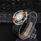 Bvlgari Astrale Cerchi Quartz Silver Dial on Black Strap AEW36D1CWL Complete 2006
