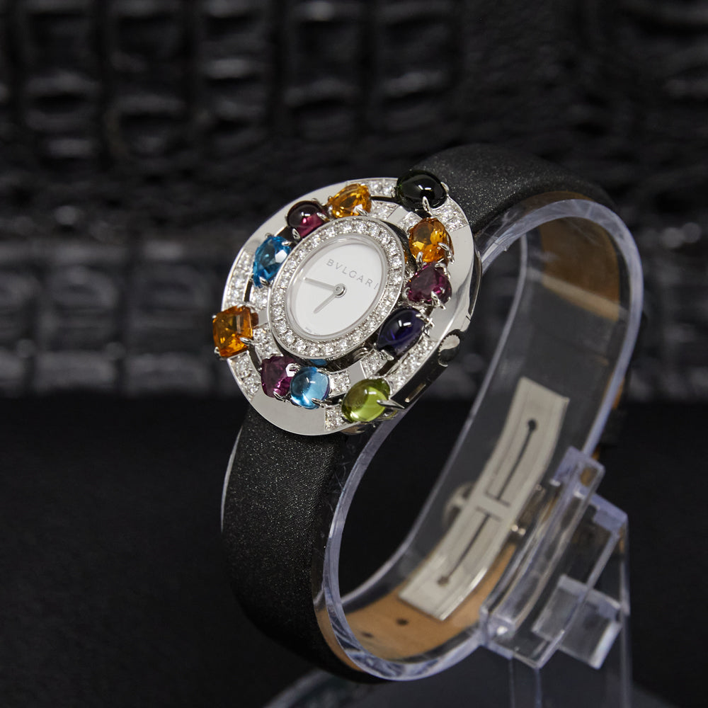 Bvlgari Astrale Cerchi Quartz Silver Dial on Black Strap AEW36D1CWL Complete 2006