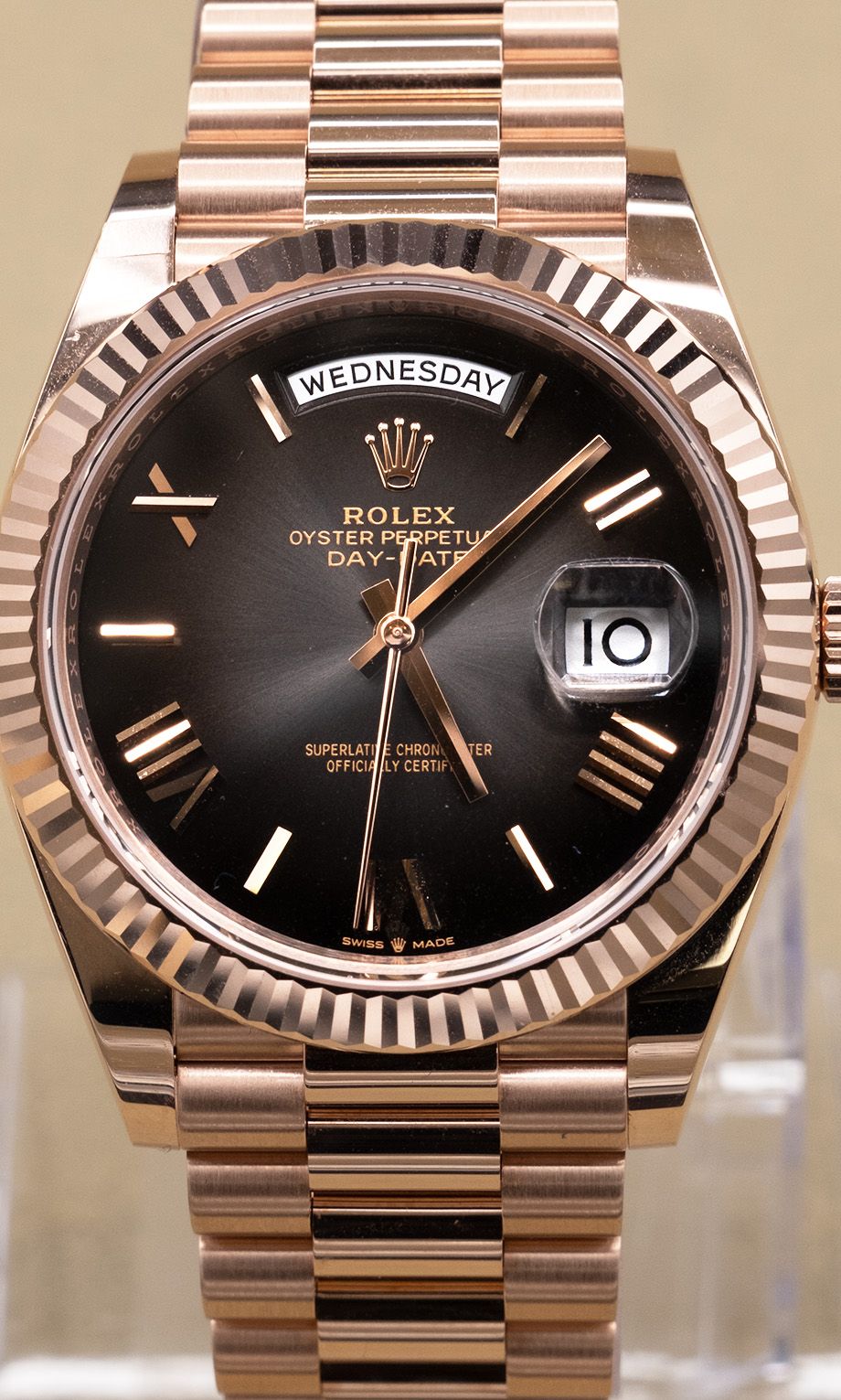 Rolex Day-Date 40 Slate Ombre Roman Dial on President 228235 Complete 2026
