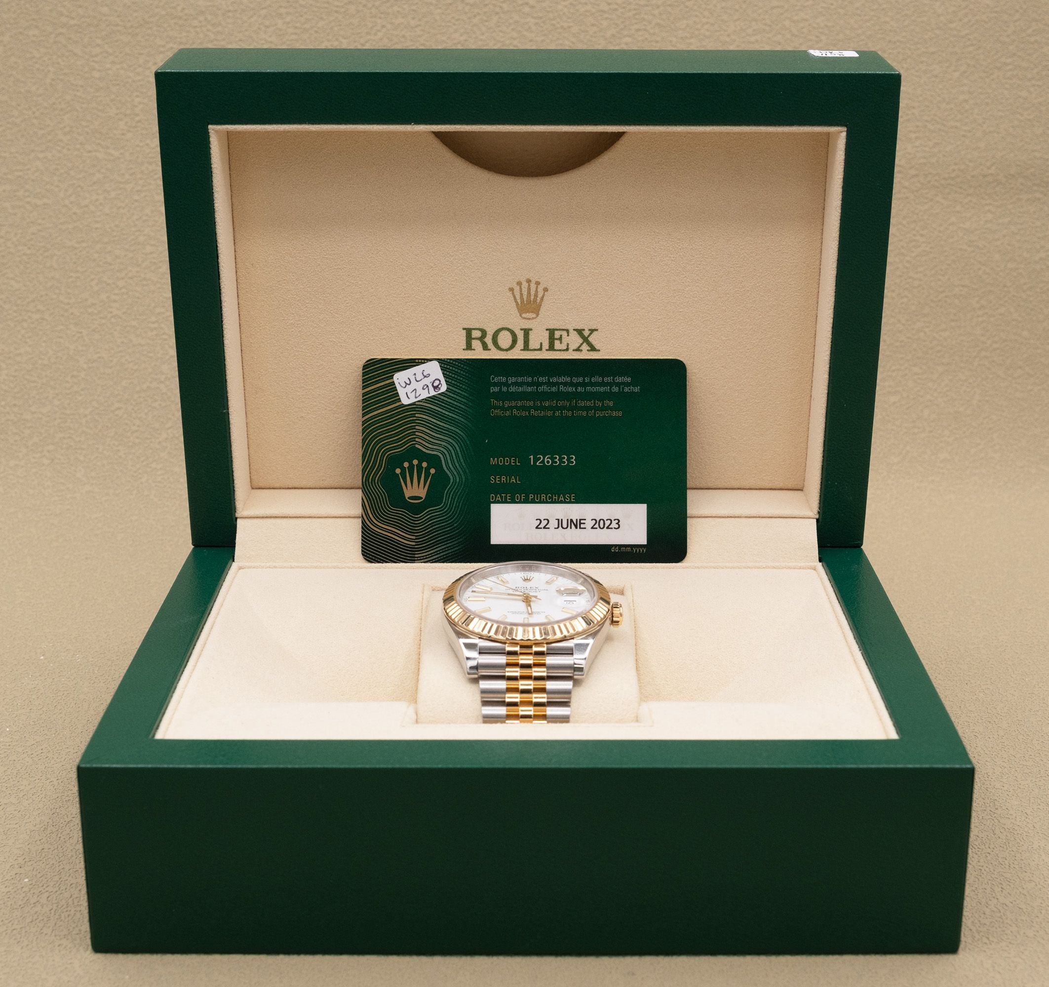 Rolex Datejust 41 White Index Dial on Jubilee 126333 Complete 2023
