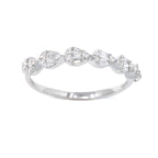 Pear Baguette & Round Diamond 18KT White Gold Ring 0.32ct R-13929A