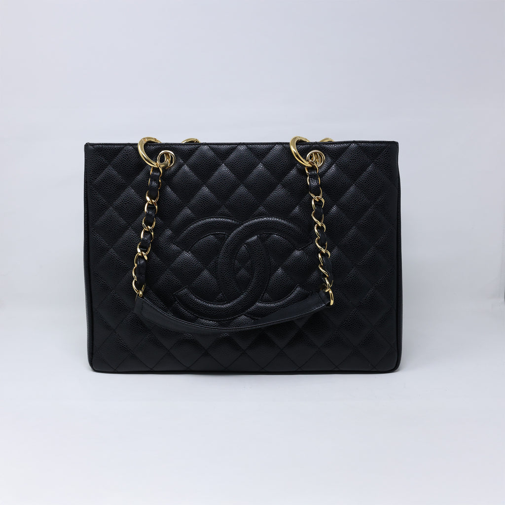 Chanel Quilted Grand Shopping Tote GST Black