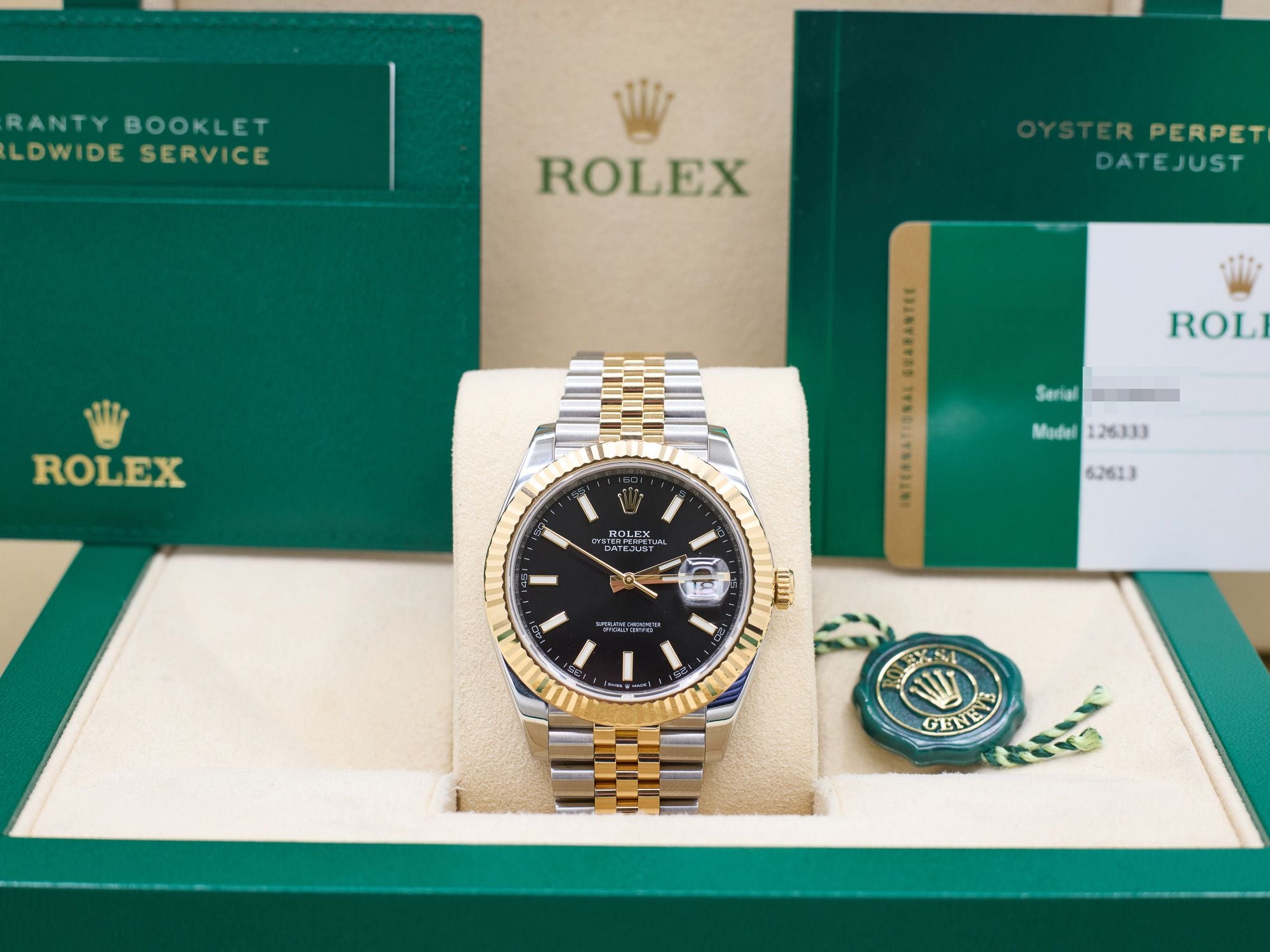 Rolex Datejust 41 Black Index Dial on Jubilee 126333 Complete 2017