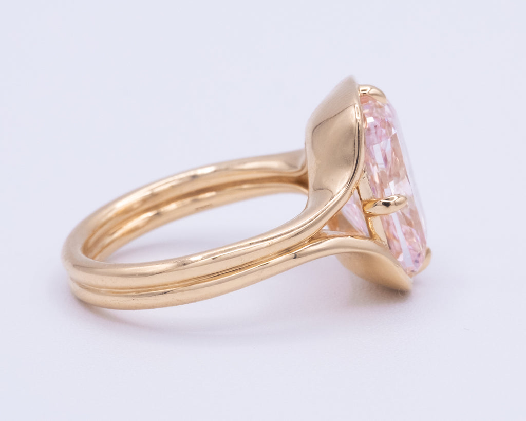 Yellow Gold PINK DIAMOND Engagement Ring 6.24 cts.