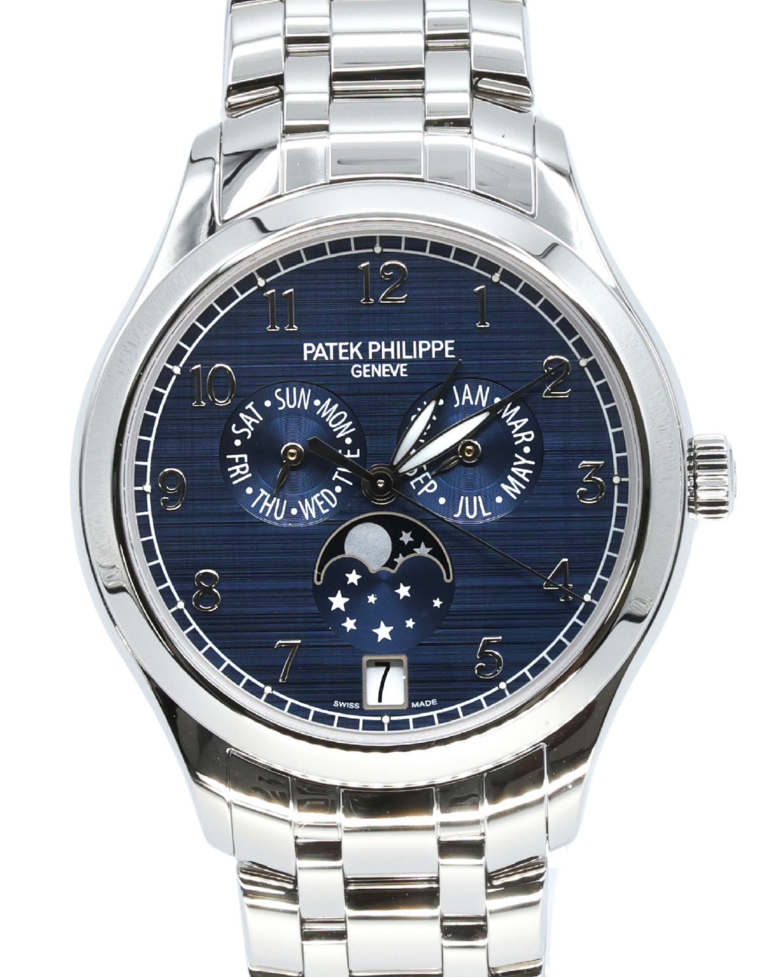 Patek Philippe Complications - Annual Calendar - Moon Phases Blue Dial on Bracelet 4947/1A-001 Complete 2024