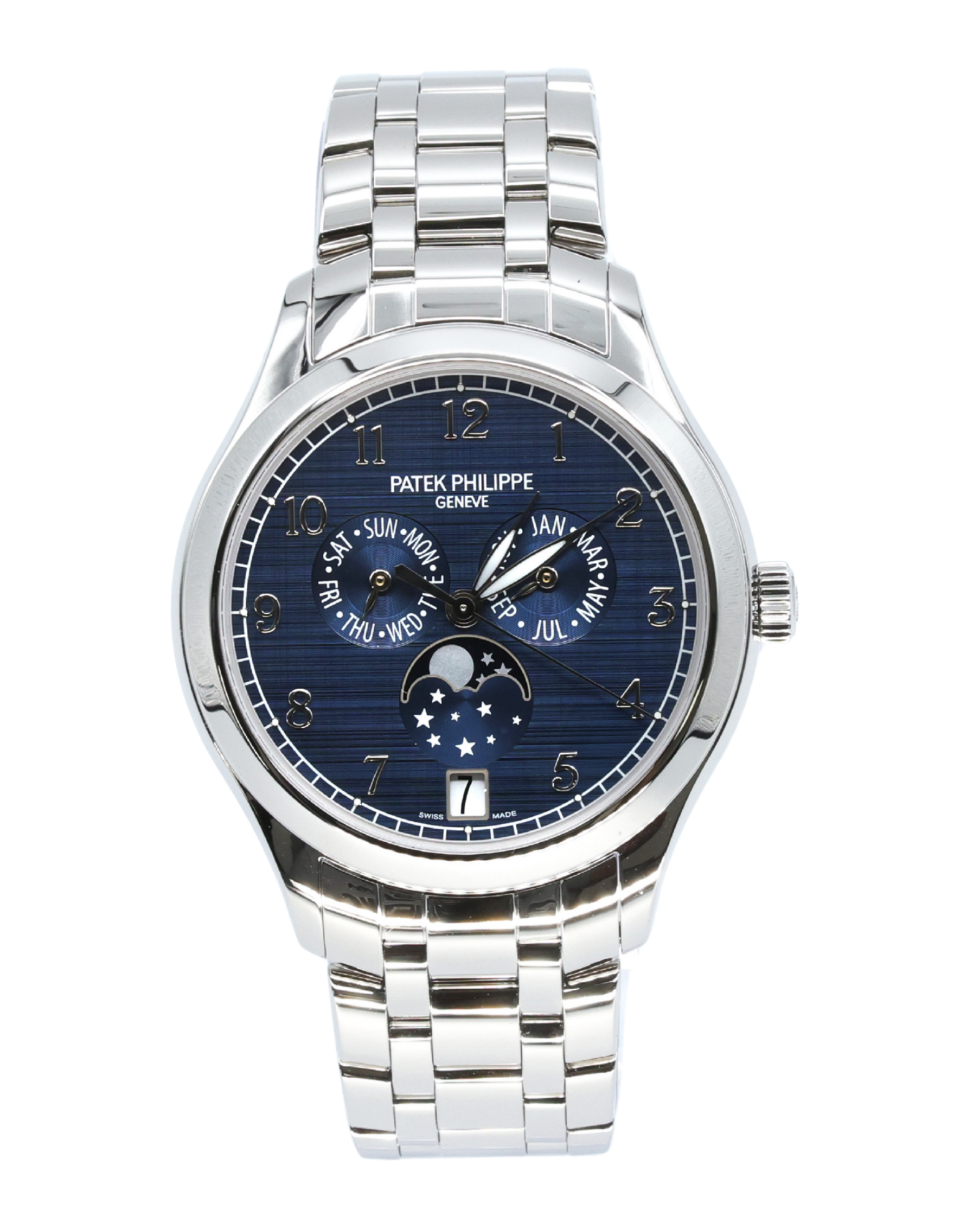 Patek Philippe Complications - Annual Calendar - Moon Phases Blue Dial on Bracelet 4947/1A-001 Complete 2024