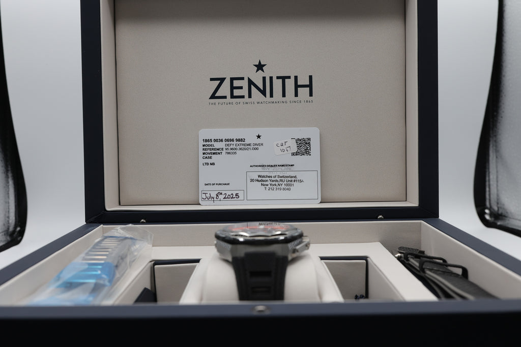 Zenith DEFY EXTREME DIVER Orange & Black Dial Dial on Black Rubber 95.9600.3620 Complete 2025