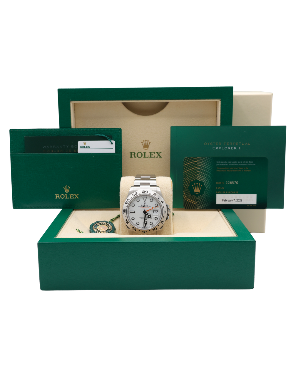 Rolex Explorer II White Dial on Oyster 226570 Complete 2022