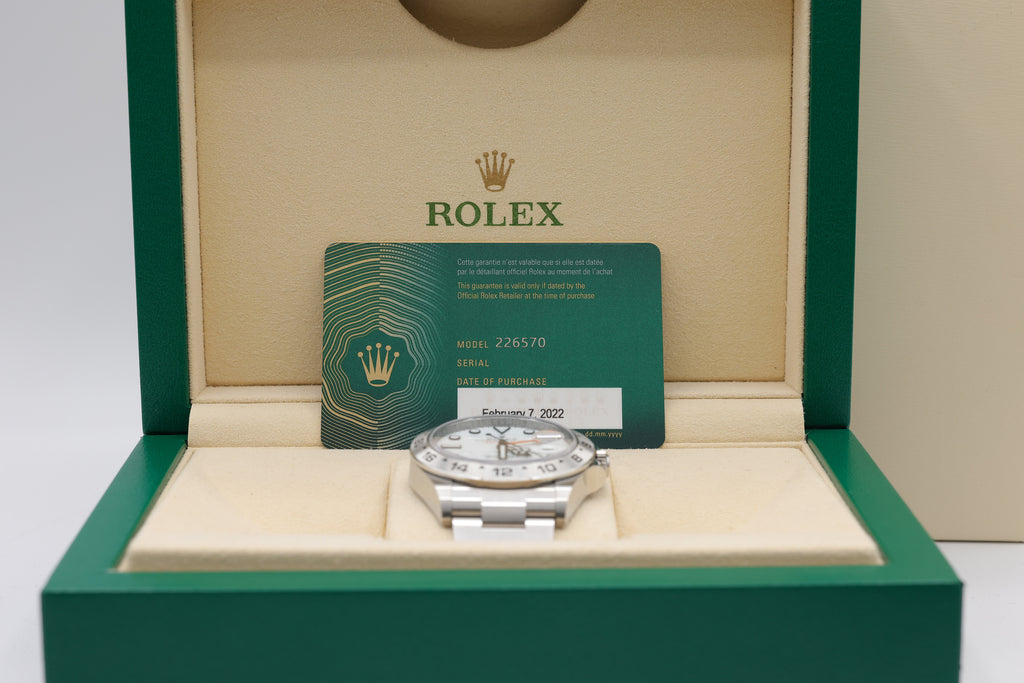 Rolex Explorer II White Dial on Oyster 226570 Complete 2022