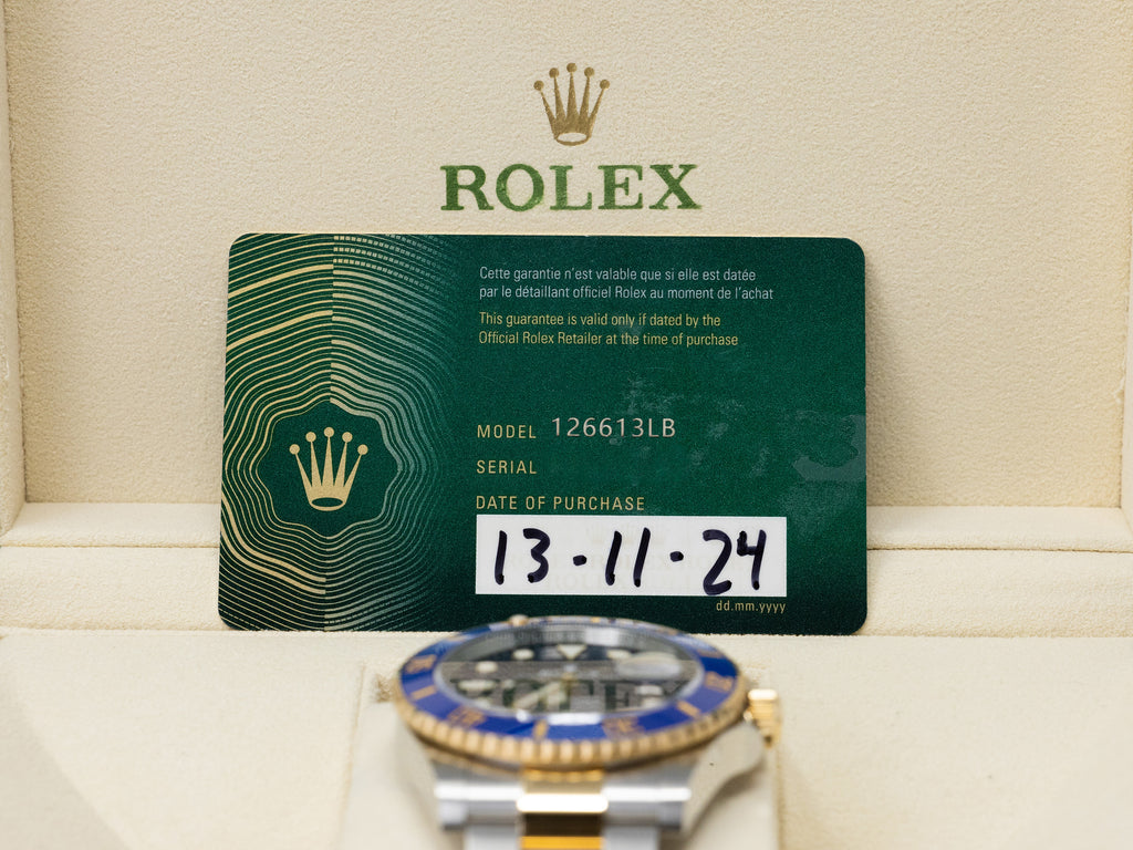 Rolex Submariner Blue Dial on Oyster 126613LB Complete 2024
