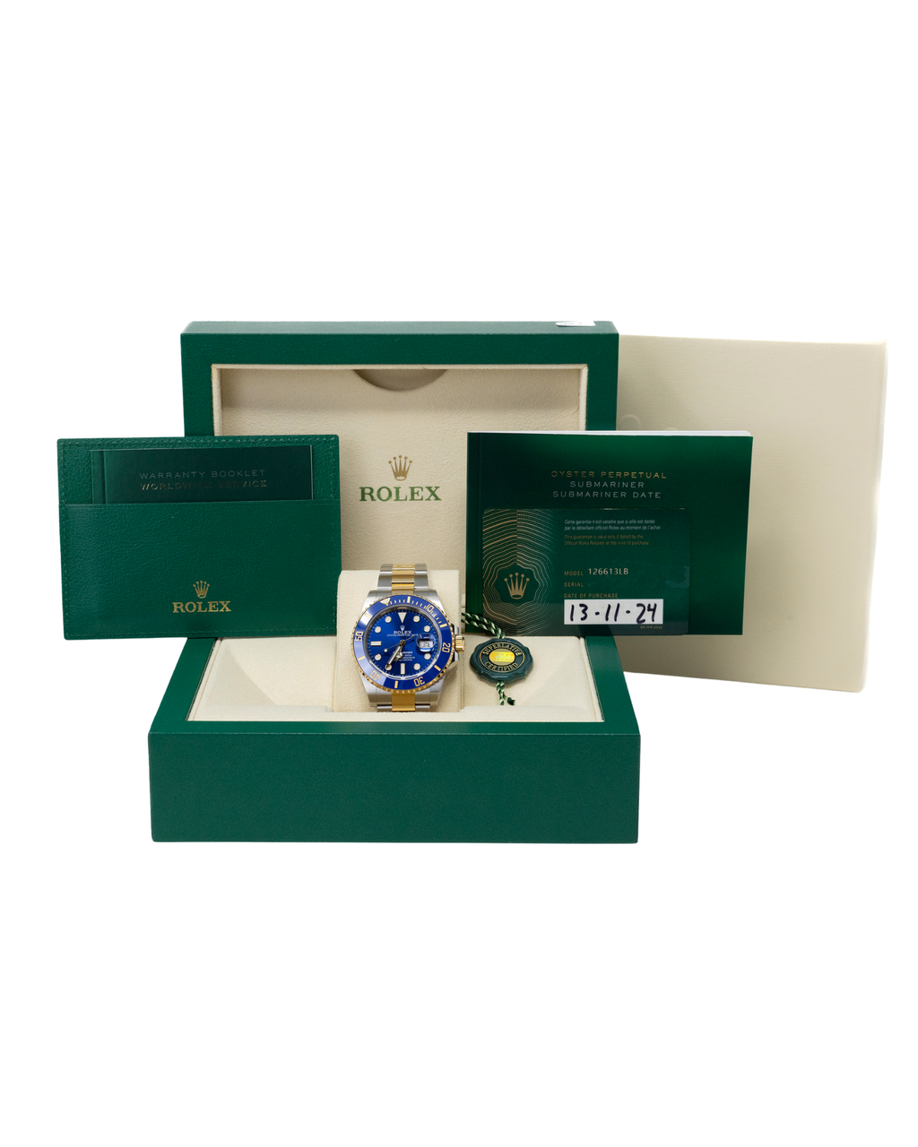 Rolex Submariner Blue Dial on Oyster 126613LB Complete 2024