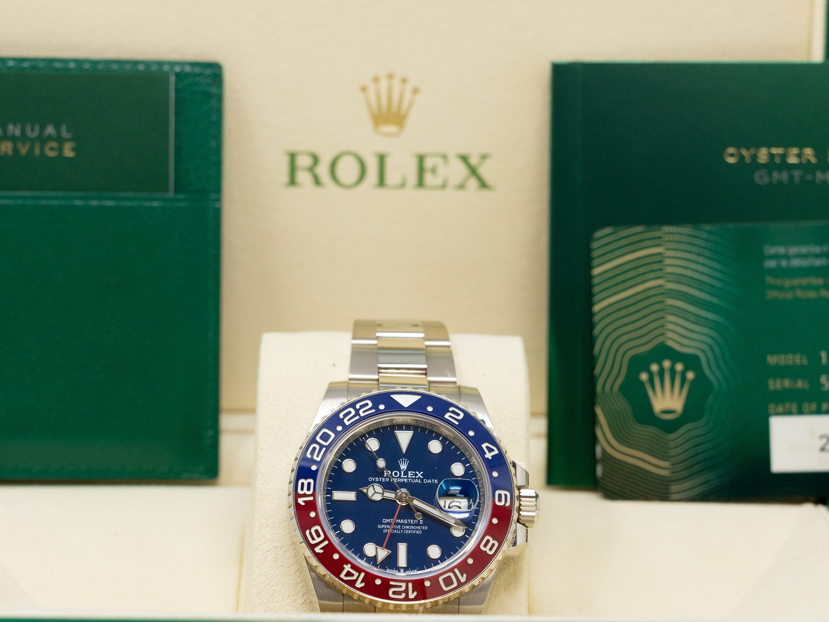 Rolex GMT-Master II Pepsi Blue Dial on Oyster 126719BLRO Complete 2021