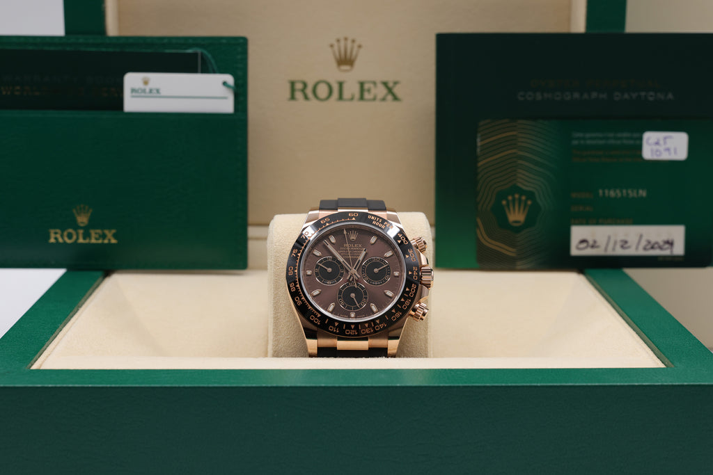 Rolex Daytona Chocolate Index Dial on Oysterflex 116515LN Complete 2024