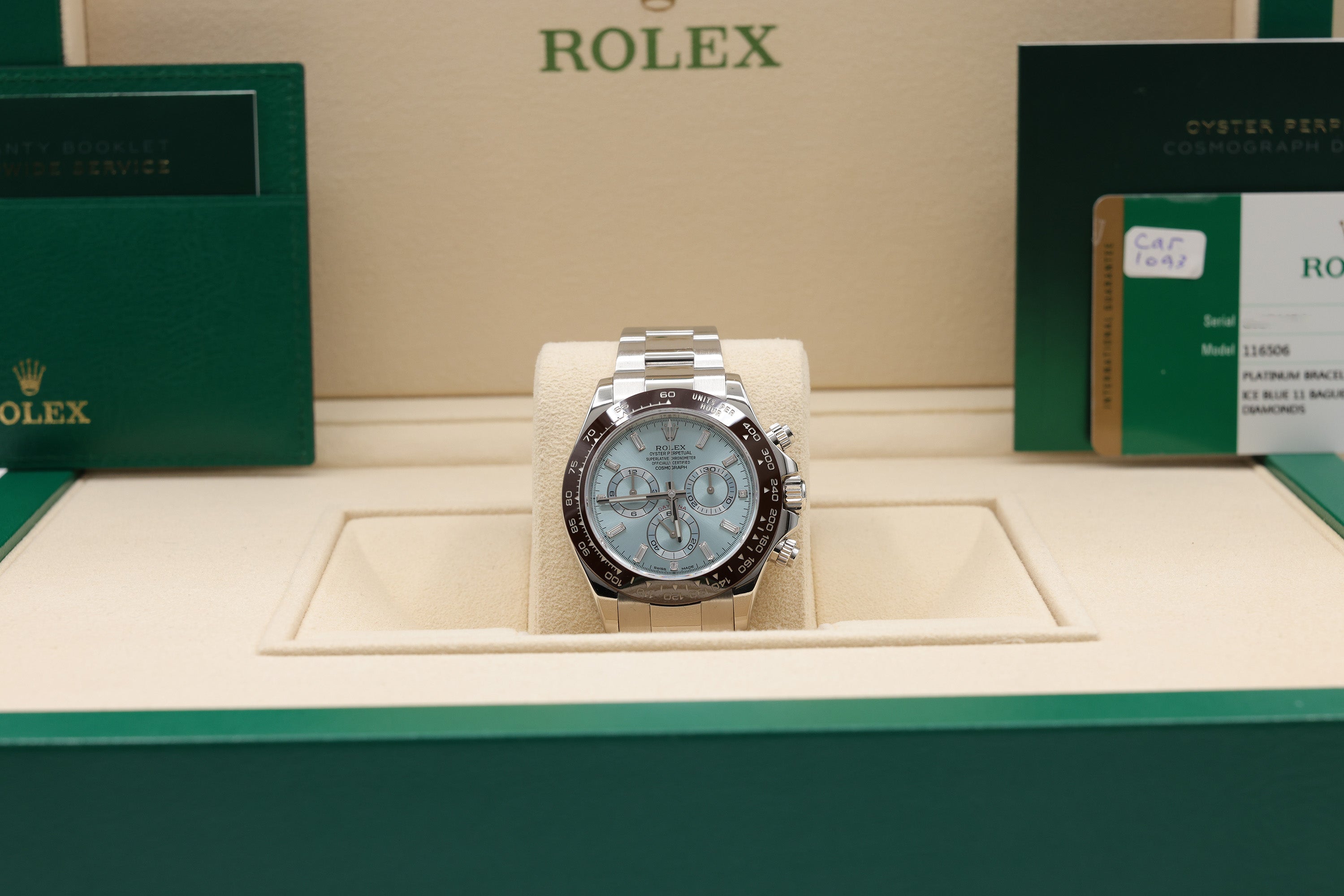 Rolex Daytona Ice Blue Diamond Dial on Oyster 116506 Complete 2020