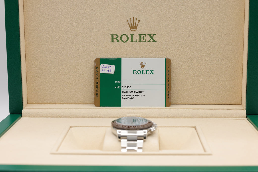 Rolex Daytona Ice Blue Diamond Dial on Oyster 116506 Complete 2020