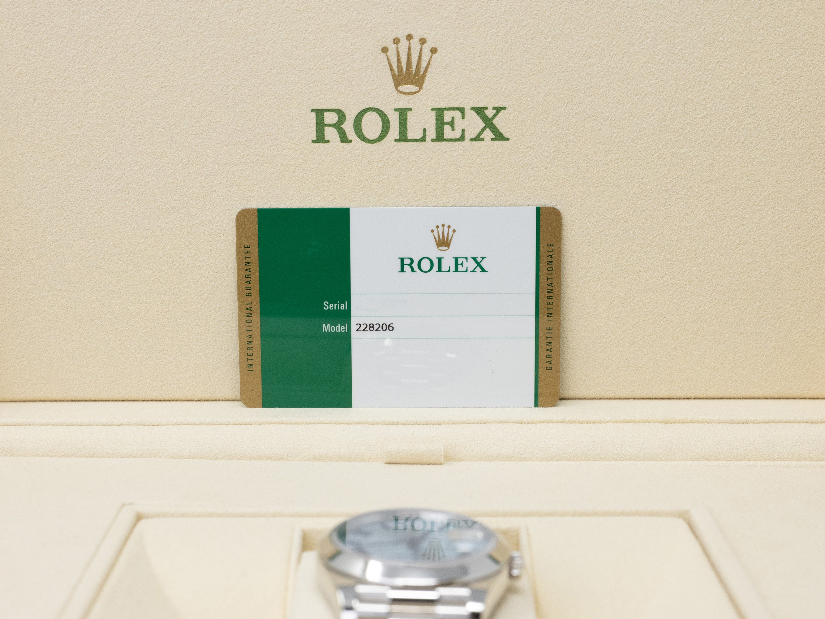 Rolex Day-Date 40 Ice Blue Quadrant Motif Bevelled Roman Dial on President 228206 Complete 2020
