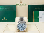 Rolex Day-Date 40 Ice Blue Quadrant Motif Bevelled Roman Dial on President 228206 Complete 2020