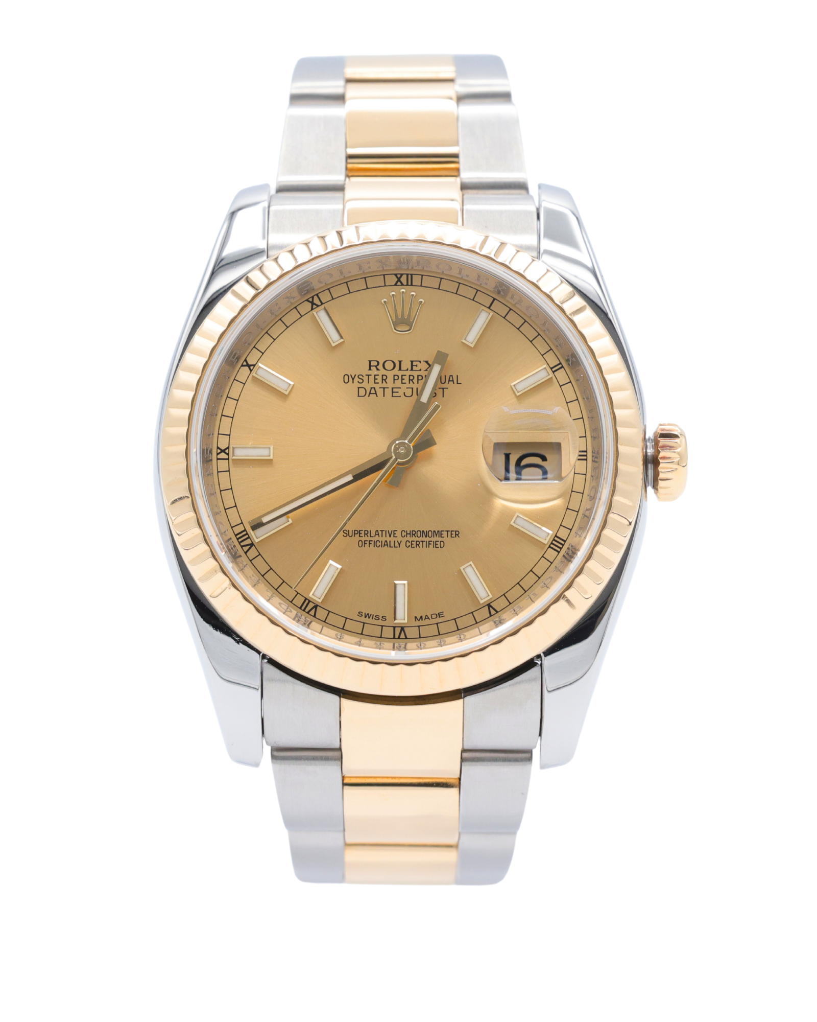 Rolex Datejust Champagne Stick Dial on Oyster 116233 Complete 2012
