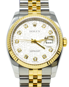 Rolex Datejust Silver Diamonds Dial on Jubilee 116233 Complete 2008
