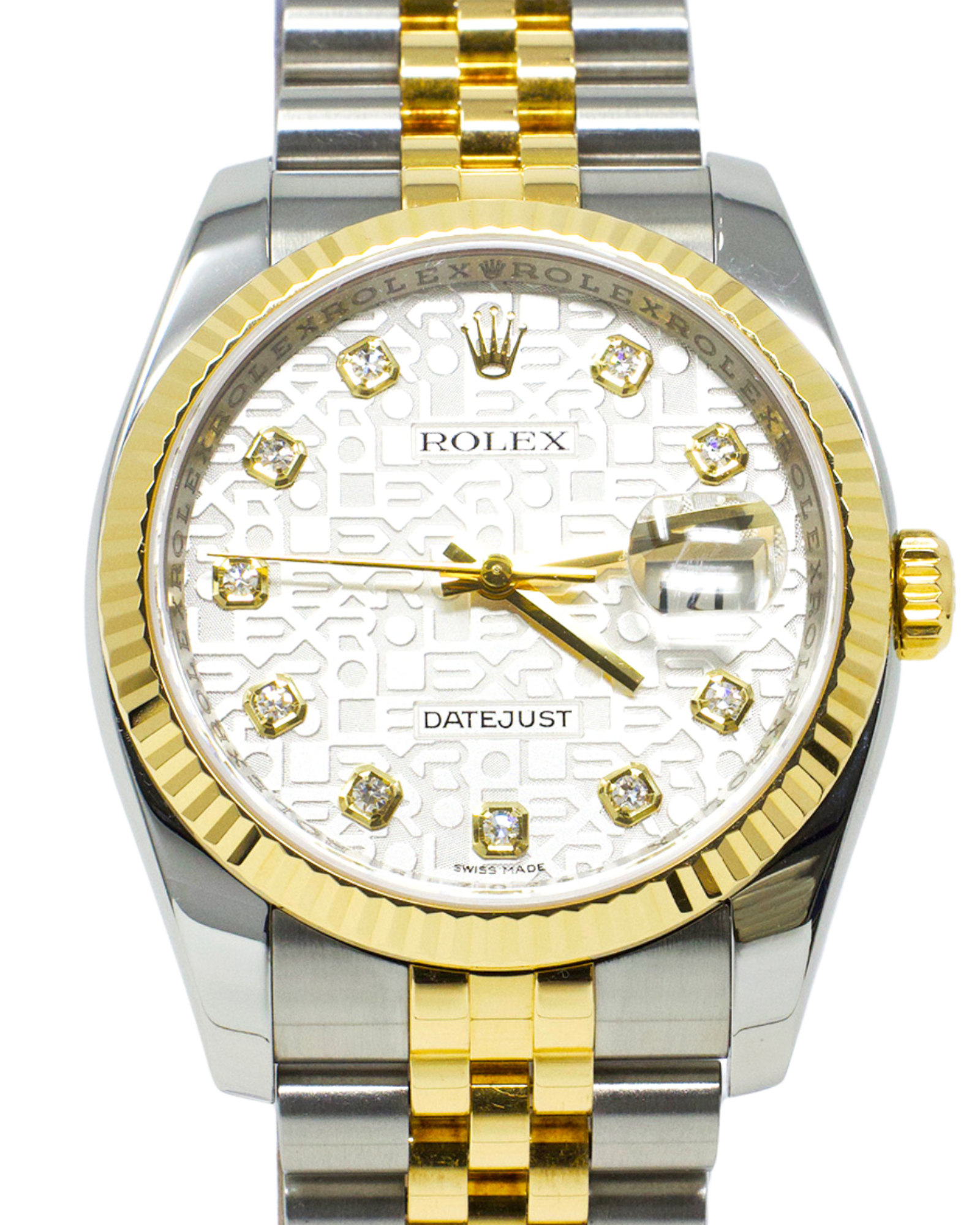 Rolex Datejust Silver Diamonds Dial on Jubilee 116233 Complete 2008
