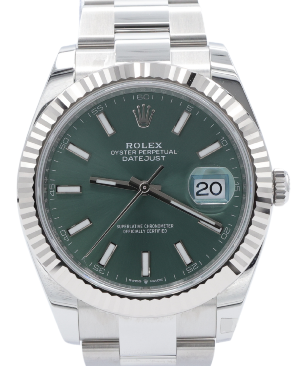 Rolex Datejust 41 Mint Green Index Dial on Oyster 126334 Complete 2025