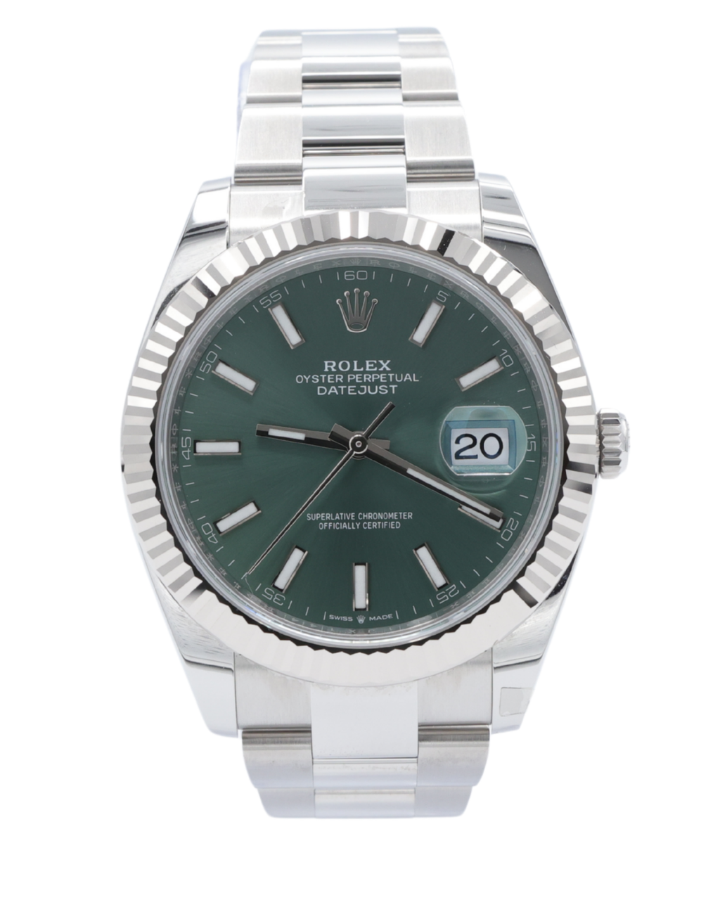 Rolex Datejust 41 Mint Green Index Dial on Oyster 126334 Complete 2025