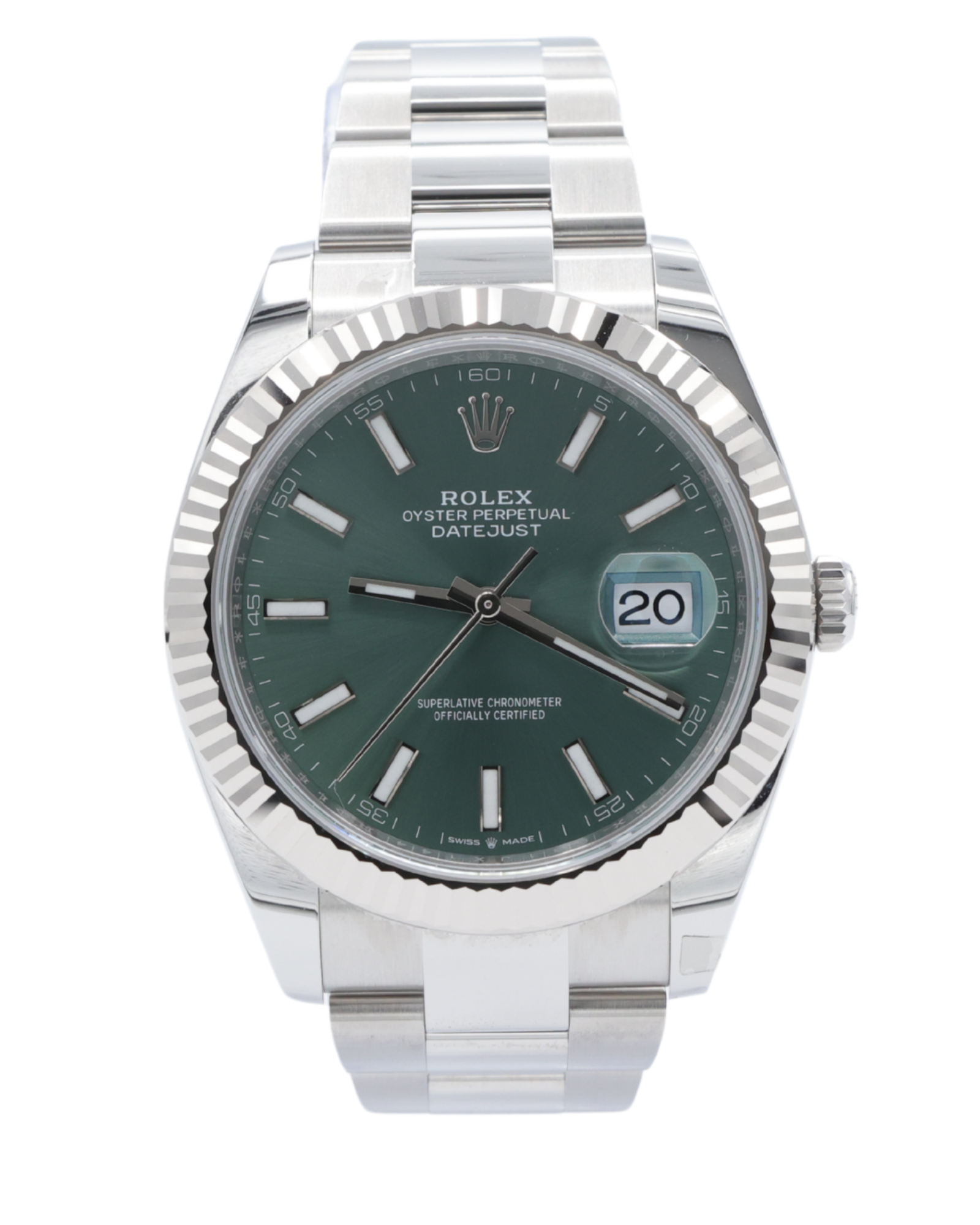 Rolex Datejust 41 Mint Green Index Dial on Oyster 126334 Complete 2025