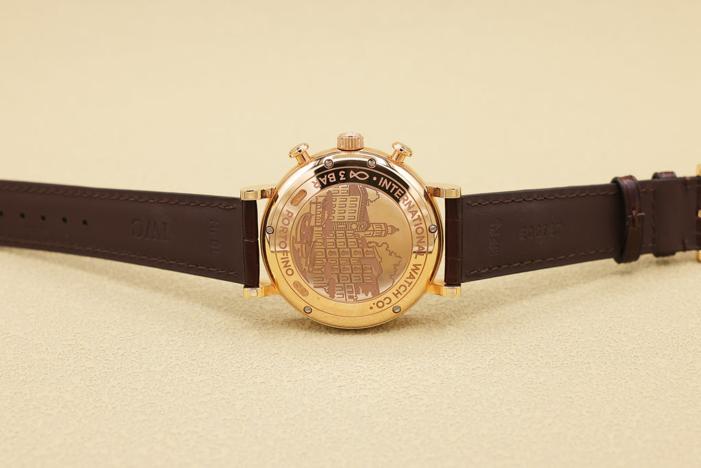 IWC Portofino Chronograph Silver Dial on Dark Brown Alligator Leather Strap IW391025 Complete 2025
