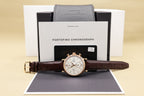 IWC Portofino Chronograph Silver Dial on Dark Brown Alligator Leather Strap IW391025 Complete 2025