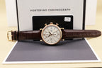 IWC Portofino Chronograph Silver Dial on Dark Brown Alligator Leather Strap IW391025 Complete 2025