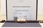IWC Portofino Chronograph Silver Dial on Dark Brown Alligator Leather Strap IW391025 Complete 2025