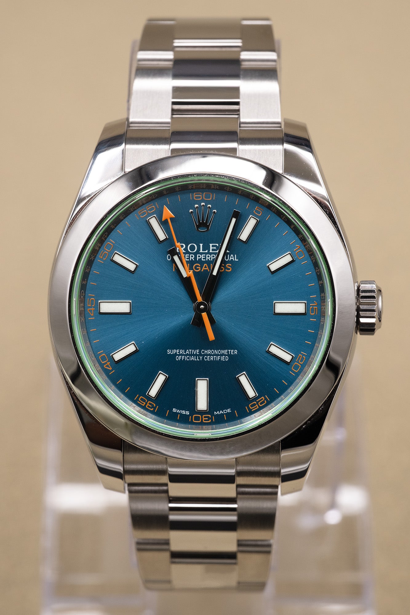 Rolex Milgauss Blue Dial on Oyster 116400GV Card 2018