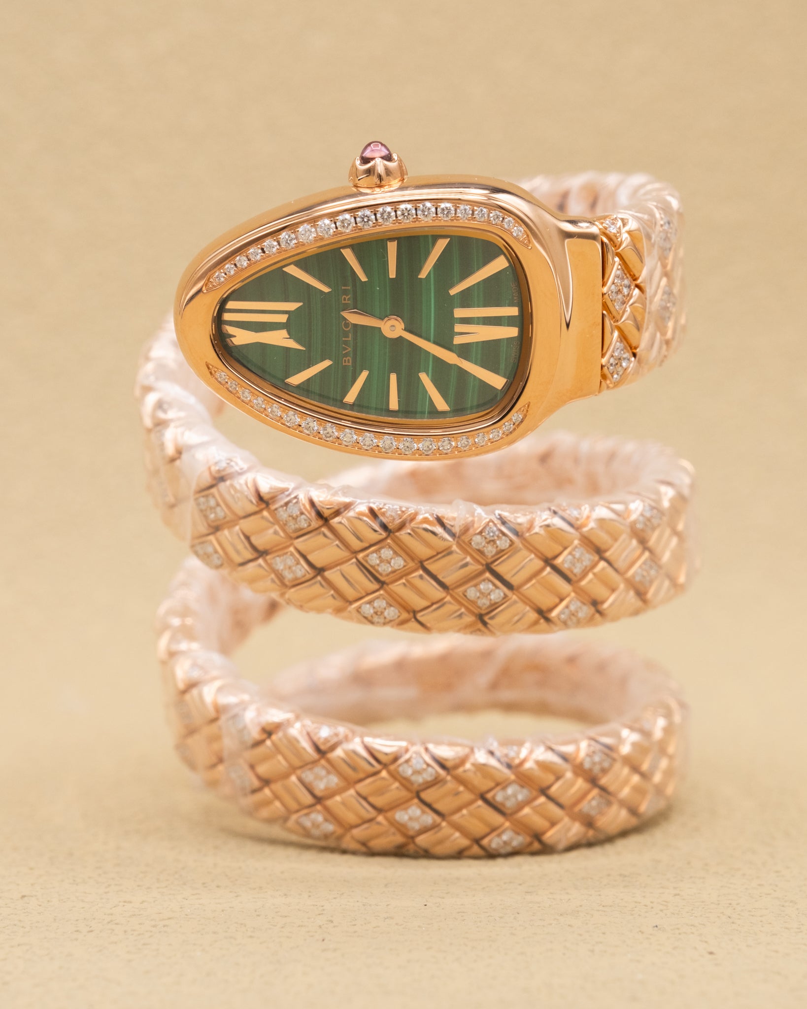 Bvlgari Serpenti Spiga Malachite Dial on Double Spiral 103633 Complete 2026