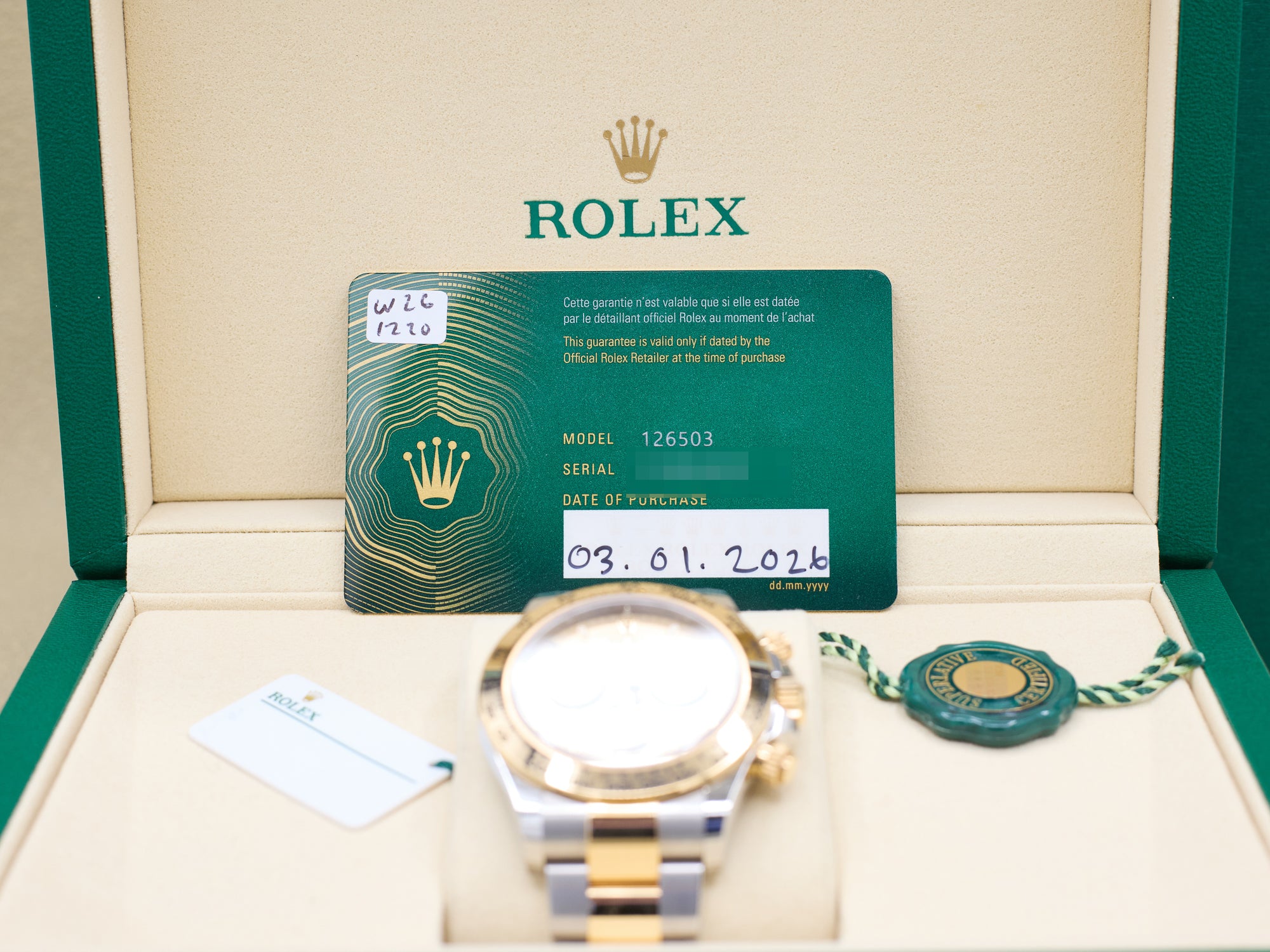 Rolex Daytona Golden Index Dial on Oyster 126503 Complete 2026