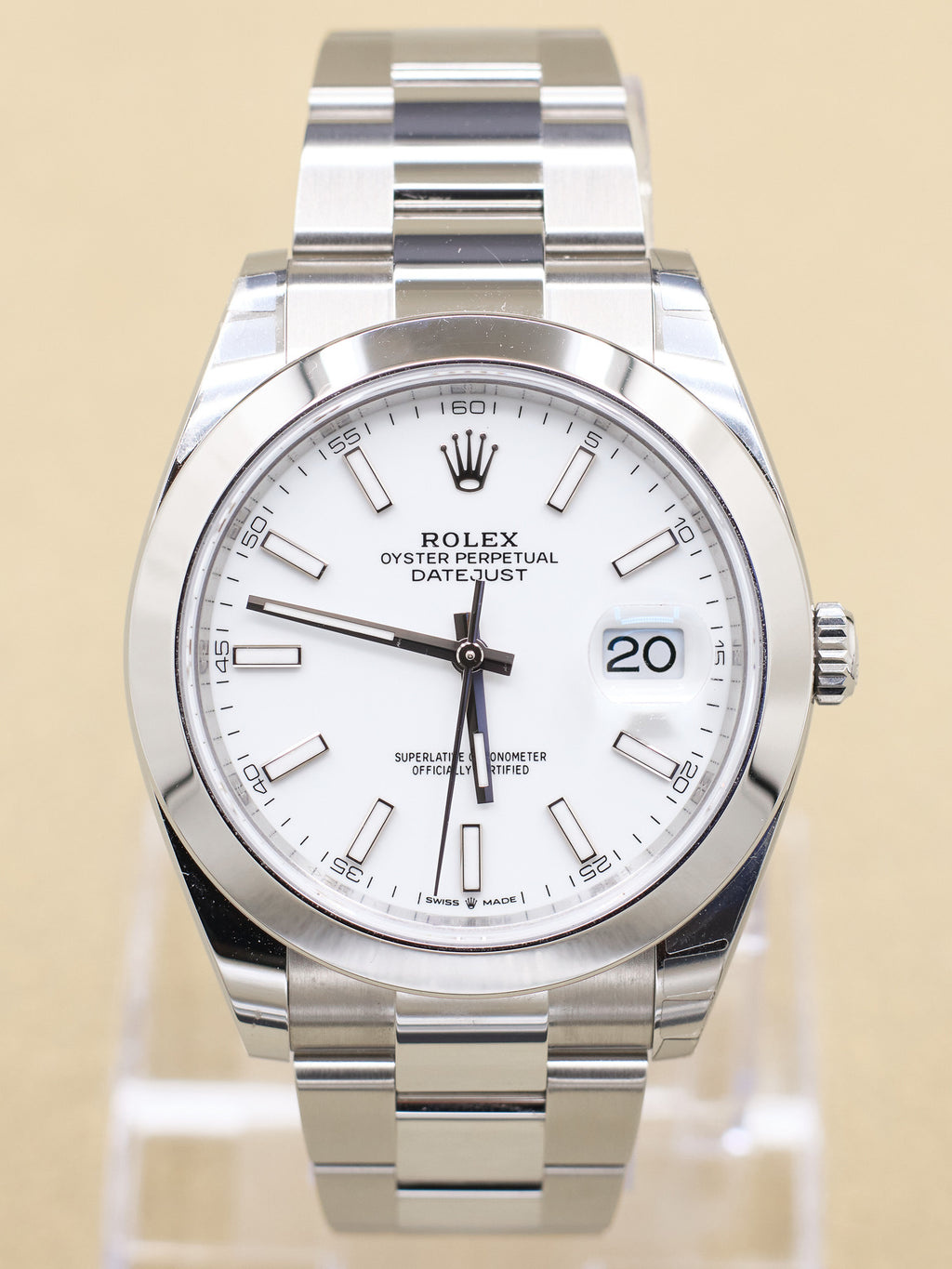 Rolex Datejust 41 White Index Dial on Oyster 126300 Complete 2025